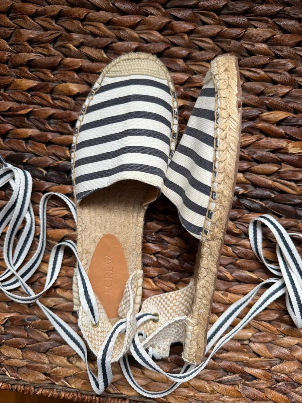 J Crew lace up espadrilles, size 8